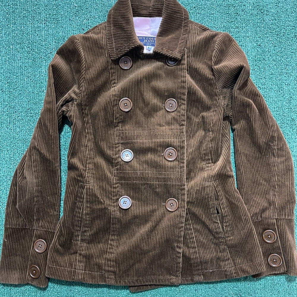 Juicy Couture Womens Coat Brown Corduroy Jacket Size Small